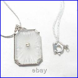 Camphor Glass Art Deco Antique Pendant Necklace Vintage