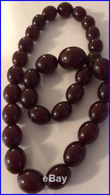 Cherry bakelite Amber Art DECO necklace Bakalite Bachlite Bakeliet Bakaliet