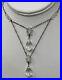 Czech Antique Vintage Art Deco Double Faceted Crystal Drop Necklace