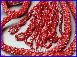 Czech Sautoir Flapper Necklace 3-Cut Glass Seed Beads Hand Woven Art Deco Rare