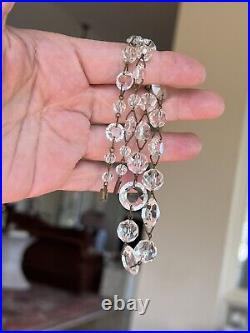 Czech glass rock crystal art deco style necklace SIGNED CZECH Early