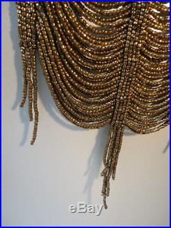 DIOR Fabulous Rare Art Deco Inspired Bronze Bead 5 Bib Necklace New No Box