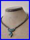 Dazzling Signed Sherman Necklace Blue & Clear Crystals Vintage 50s Art Deco