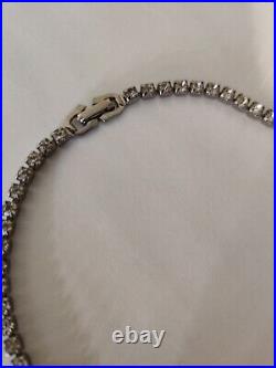 Dazzling Signed Sherman Necklace Blue & Clear Crystals Vintage 50s Art Deco