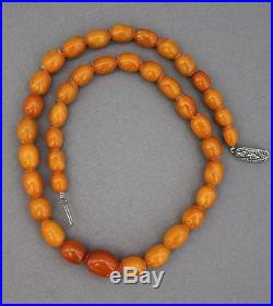 Delicate Vintage Amber Bead Necklace 17.6 Grams, Art Deco Clasp