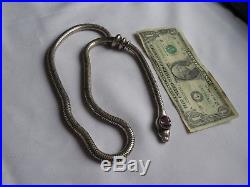 Egyptian Revival Snake Necklace Jewelry Vintage Art Deco Serpent (ac463)