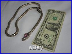 Egyptian Revival Snake Necklace Jewelry Vintage Art Deco Serpent (ac463)