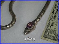 Egyptian Revival Snake Necklace Jewelry Vintage Art Deco Serpent (ac463)