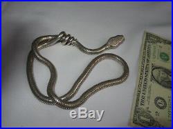 Egyptian Revival Snake Necklace Jewelry Vintage Art Deco Serpent (ac463)