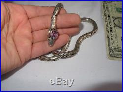 Egyptian Revival Snake Necklace Jewelry Vintage Art Deco Serpent (ac463)