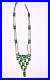 Emerald Crystal Glass Open Back Art Deco 1920s Sterling Silver Flapper Necklace