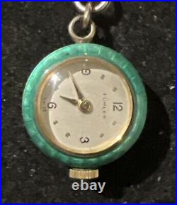 Estate Antique Art Deco 800 Silver Pendant Watch Necklace Turler Swiss