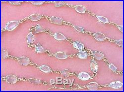 Estate Art Deco Style 43 Carat Aquamarine By-the-yard 18k Chain 28.25 Necklace