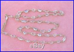 Estate Art Deco Style 43 Carat Aquamarine By-the-yard 18k Chain 28.25 Necklace