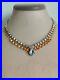 Exquisite Crystals Necklace Signed Denbe Citrine & Clear Art Deco Fancy Vintage