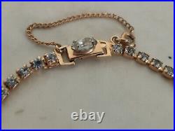 Exquisite Crystals Necklace Signed Denbe Citrine & Clear Art Deco Fancy Vintage