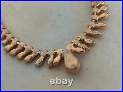 Exquisite Crystals Necklace Signed Denbe Citrine & Clear Art Deco Fancy Vintage