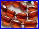 Exquisite Old Natural Amber Necklace Cognac Tone Chinese Export Silver Clasp