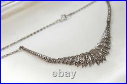 FABULOUS ART DECO STERLING Silver MARCASITE Collar Necklace Symbol stamp