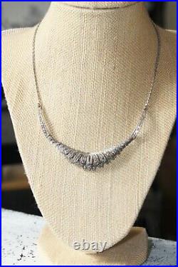 FABULOUS ART DECO STERLING Silver MARCASITE Collar Necklace Symbol stamp
