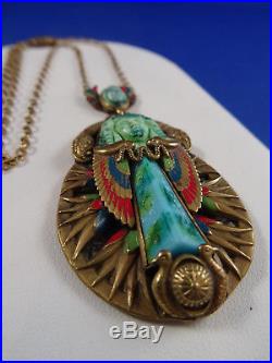 Fabulous Art Deco Max & Norbert Neiger Czech Egyptian Revival Necklace