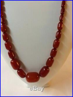 Fine Art Deco Cherry Amber Necklace Appx 94 Grams