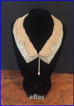 French 1920's 1930's Art Deco Beaded Dress Collar Vintage Antique Necklace