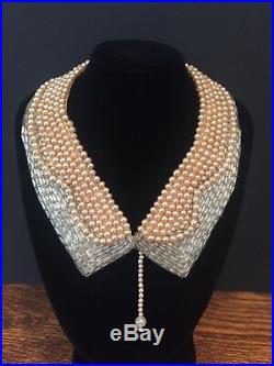 French 1920's 1930's Art Deco Beaded Dress Collar Vintage Antique Necklace