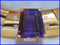 GIA Certified 40.00ct Natural Amethyst Diamond Necklace 14kt Art Deco Class