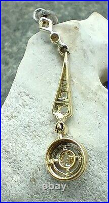 Genuine 1930s German Art Deco 585 Gold Diamond Pendant