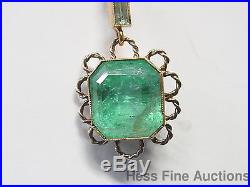 Genuine Art Deco Colombian emerald antique necklace 30s appr 10.5ct yellow gold