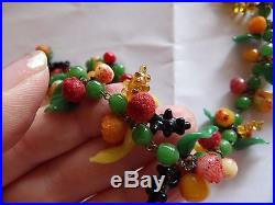 Genuine Art Deco Murano / Czech Glass Fruit Full Necklace Best On Ebay By Far