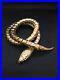 Gold Art Deco Vintage Articulated Snake Serpent Necklace Choker Marked Pat Pend