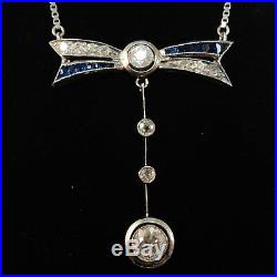 Gold & Platinum Vintage Antique Art Deco Diamond Pendant Necklace