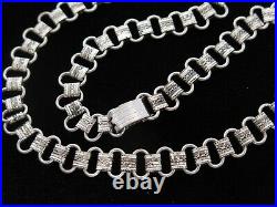 Gorgeous Vintage Art Deco Silver Tn Highly Detailed Bookchain Necklace