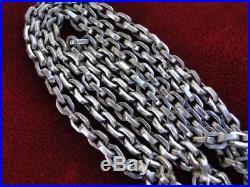 HEAVY! Vtg Taxco STERLING Art Deco X-LONG 40 CHAIN Mexico NECKLACE