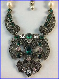 HEIDI DAUS ART DECO Vintage Design Crystal Accent Drop Necklace