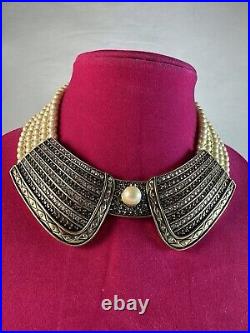 HEIDI DAUS French Collar Beaded Crystal Art Deco Necklace