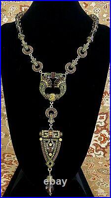 Heidi Daus Art Deco Single Strand Crystal Accented Necklace BEAUTIFUL LONG PC