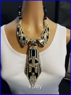 Heidi Daus To Tie For Crystal and Enamel Drop Necklace Ret $329.95
