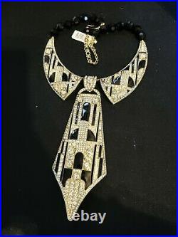 Heidi Daus To Tie For Crystal and Enamel Drop Necklace Ret $329.95