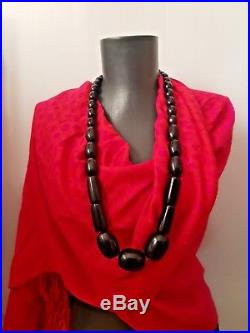 Huge Bakelite Vintage Art Deco necklace black 191 gr