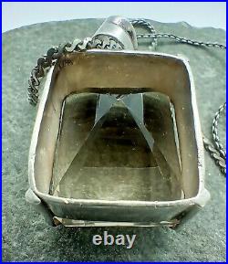 Huge and Heavy Art Deco 1930s Smoky Quartz and 800 Silver Pendant