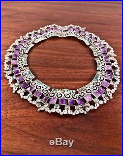 Iconic Matl Matilde Poulat Taxco Sterling Silver Necklace Amethyst & Turquoise