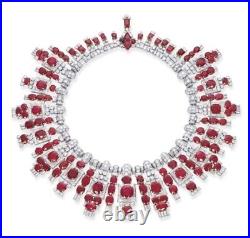 Inspired by Maharaja Nawanagar Ruby Handcrafted Necklace Art Deco Fine Jewelry