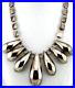 Jakob Bengel Silver Chrome Graduated Curved Tube Fringe Necklace Art Deco 16.5