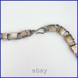 Jakob Bengel Silver Chrome Graduated Curved Tube Fringe Necklace Art Deco 16.5