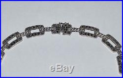Judith Jack Heavy Chunky Sterling Silver Marcasite Art Deco Necklace Choker