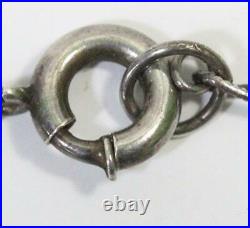 Jugendstil Chrysoprase Pendant Necklace Sterling Silver Antique Art Deco 925 Vtg