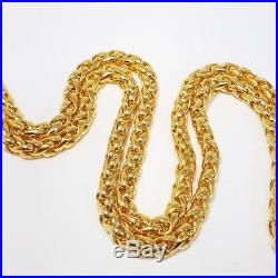 KJL Kenneth Jay Lane Art Deco Cabochon & Crystal Pendant Necklace on Gold Chain